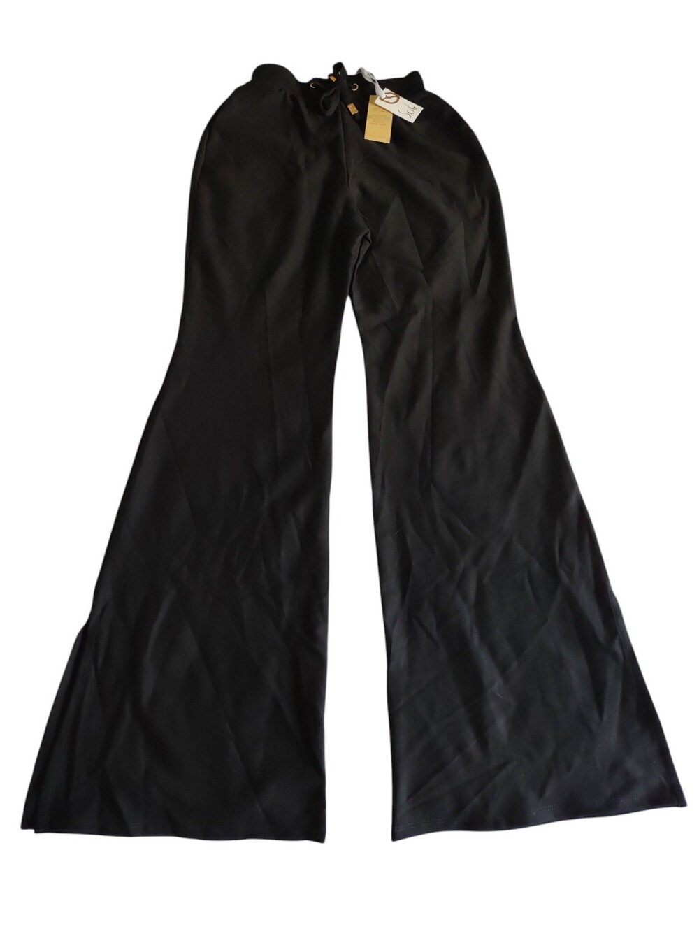 Sol Beauty And Care Black Size Regular Wide Leg Slit Pants